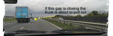 Closing gap between vehicles being overtaken