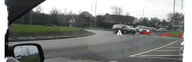 Judging a gap to pul out at a roundabout